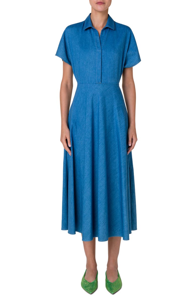 Akris punto Cutout Denim Dress, Main, color, 