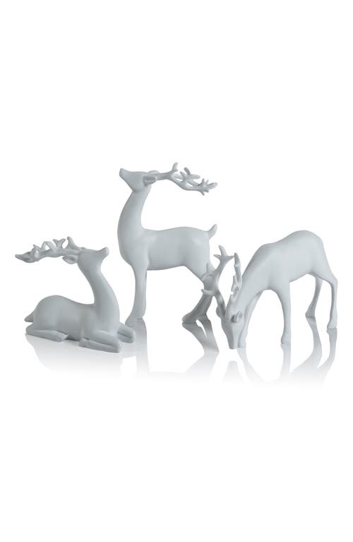 Zodax Set Of 6 Decorative Reindeer Figurines In White