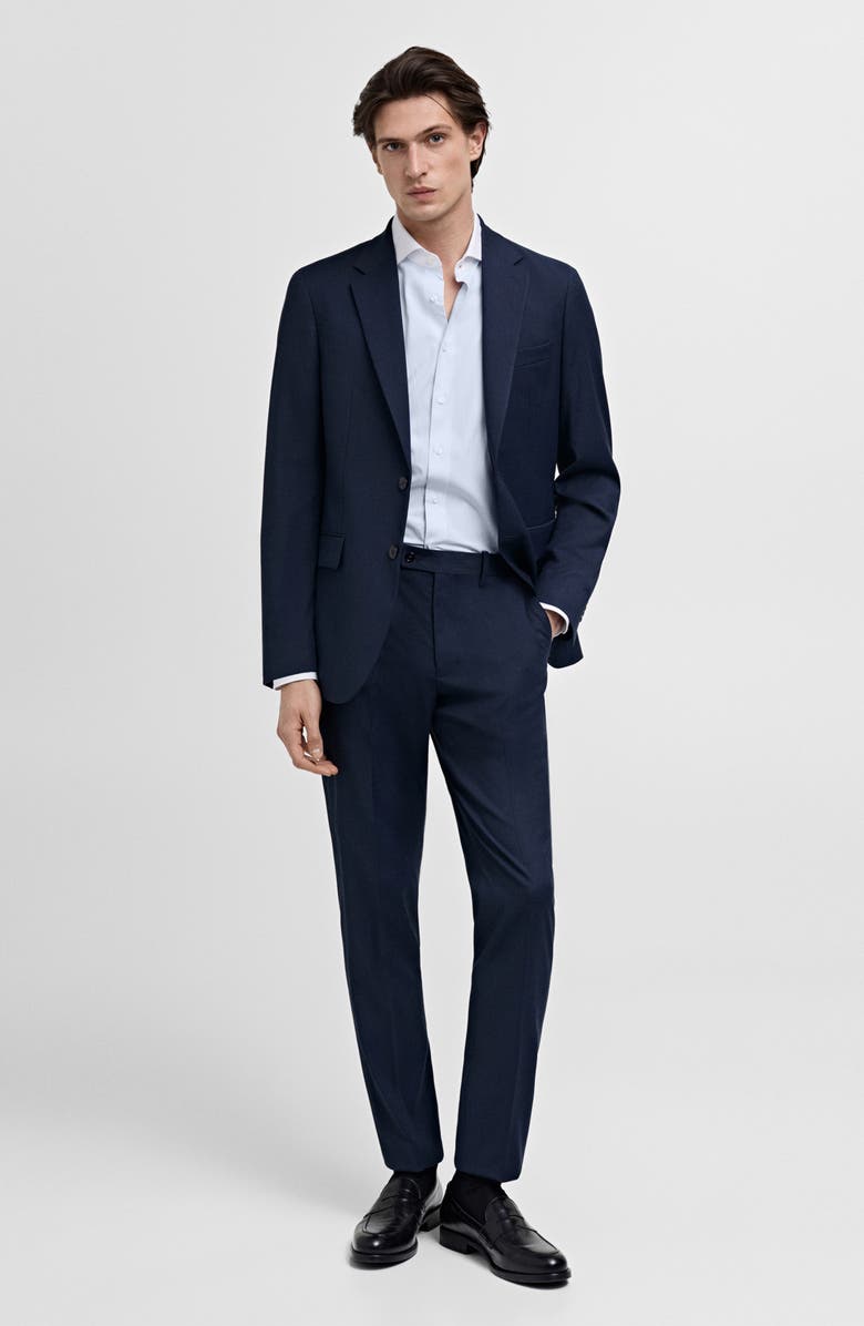 MANGO Slim Fit Stripe Button-Up Shirt with Contrast Collar, Alternate, color, 