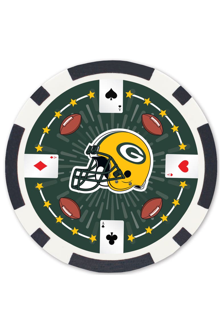 Green Bay Packers 100 Piece Poker Chips, Alternate, color, Multicolor