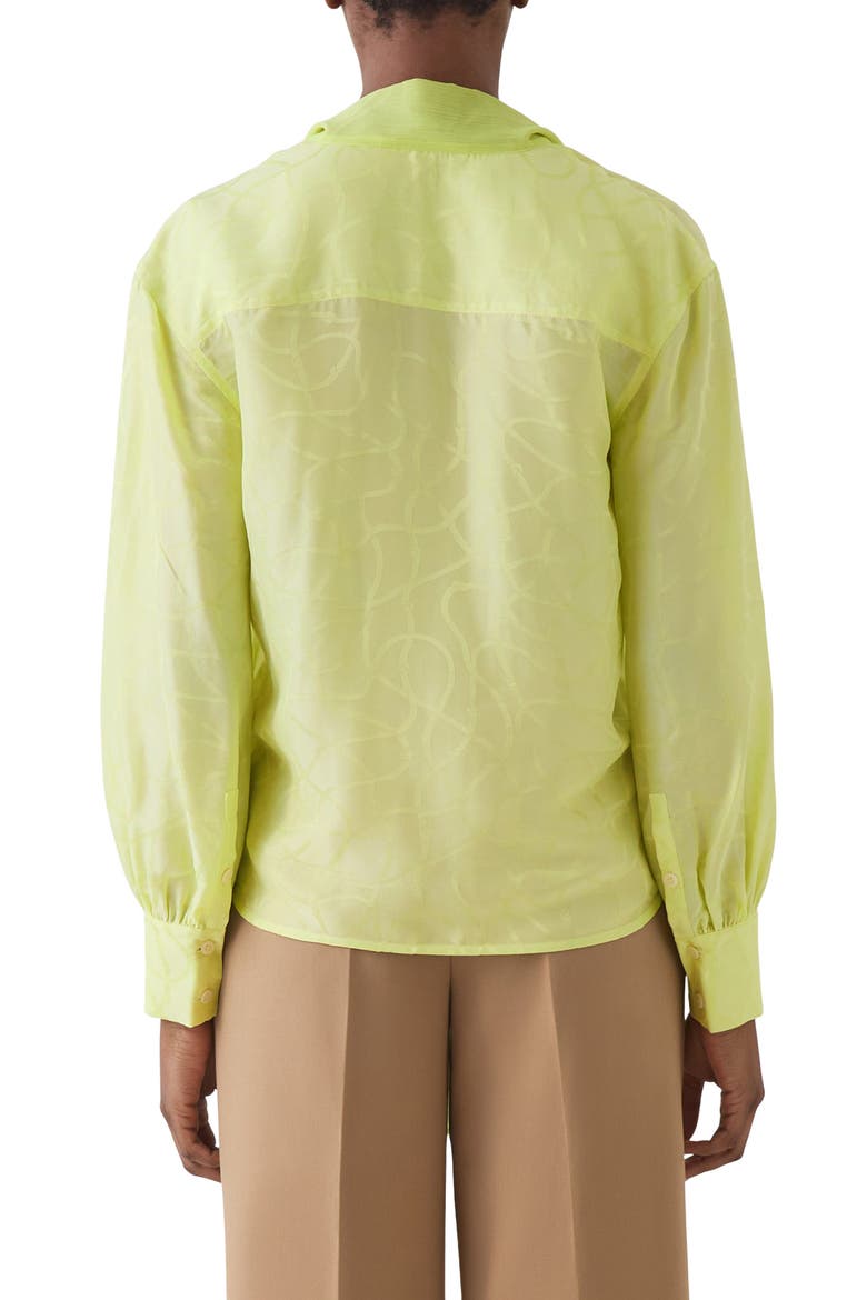 Maggie Tie Neck Top, Alternate, color, LIME