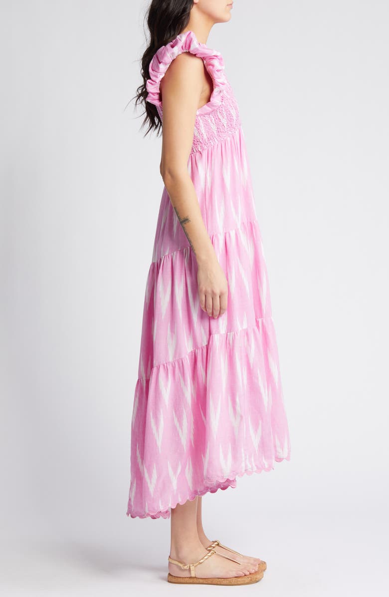 Saylor Almina Smocked Tiered Midi Dress, Alternate, color,