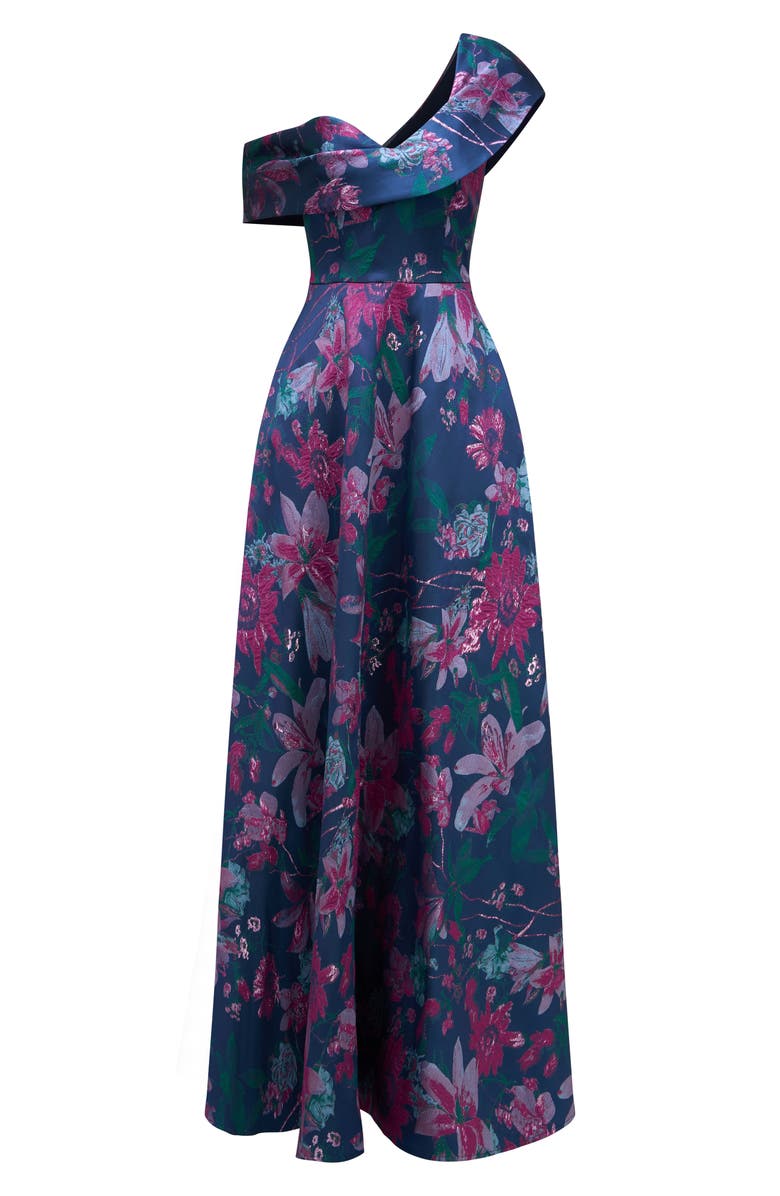 Theia Angelica Asymmetric Metallic Gown, Alternate, color, 