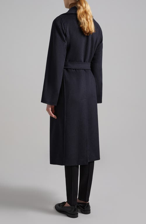 Max Mara Manuela Camel Hair Wrap Coat In Blue