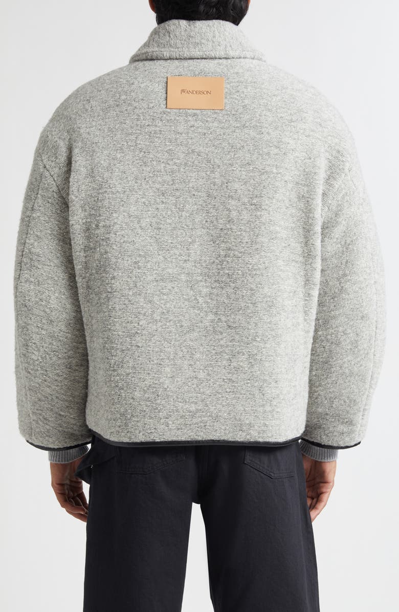 JW Anderson Contrast Trim Casual Wool Blend Jacket, Alternate, color, Light Grey Melange