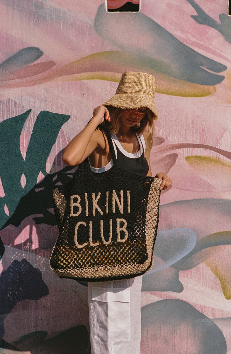 LSPACE Paco Embellished Paper Raffia Bucket Hat, Alternate, color, 