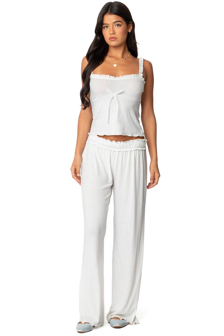 Sylvia Pointelle Pants, Alternate, color, WHITE