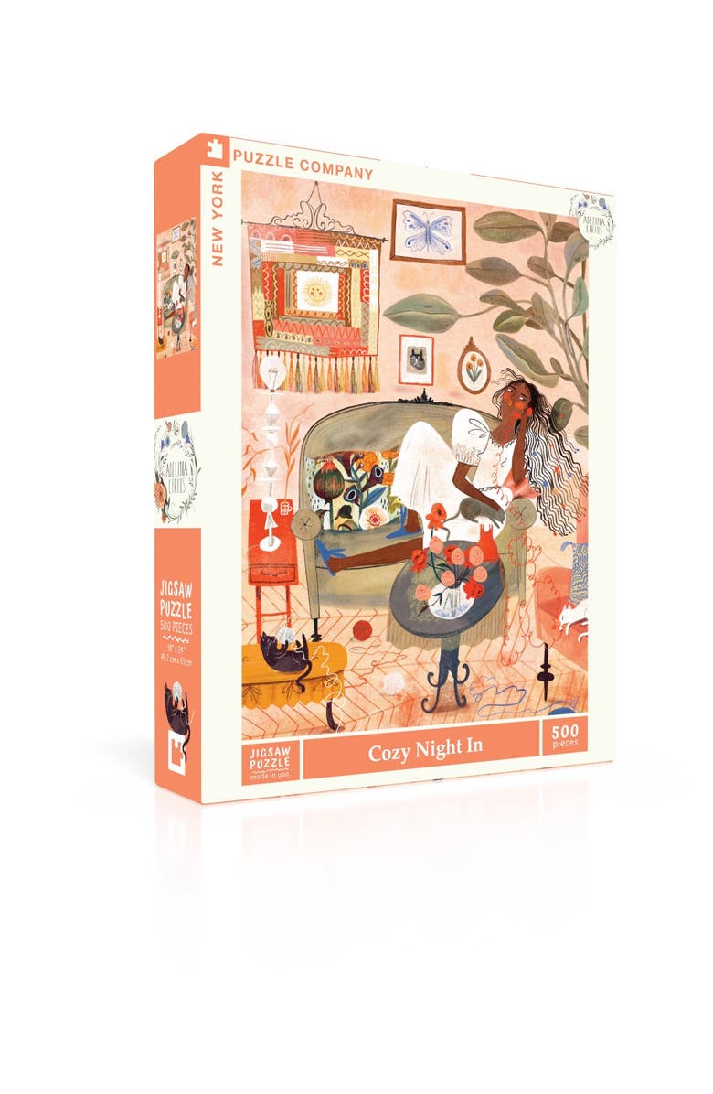 NEW YORK PUZZLE COMPANY Cozy Night In 500 Piece Puzzle, Alternate, color, NO COLOR