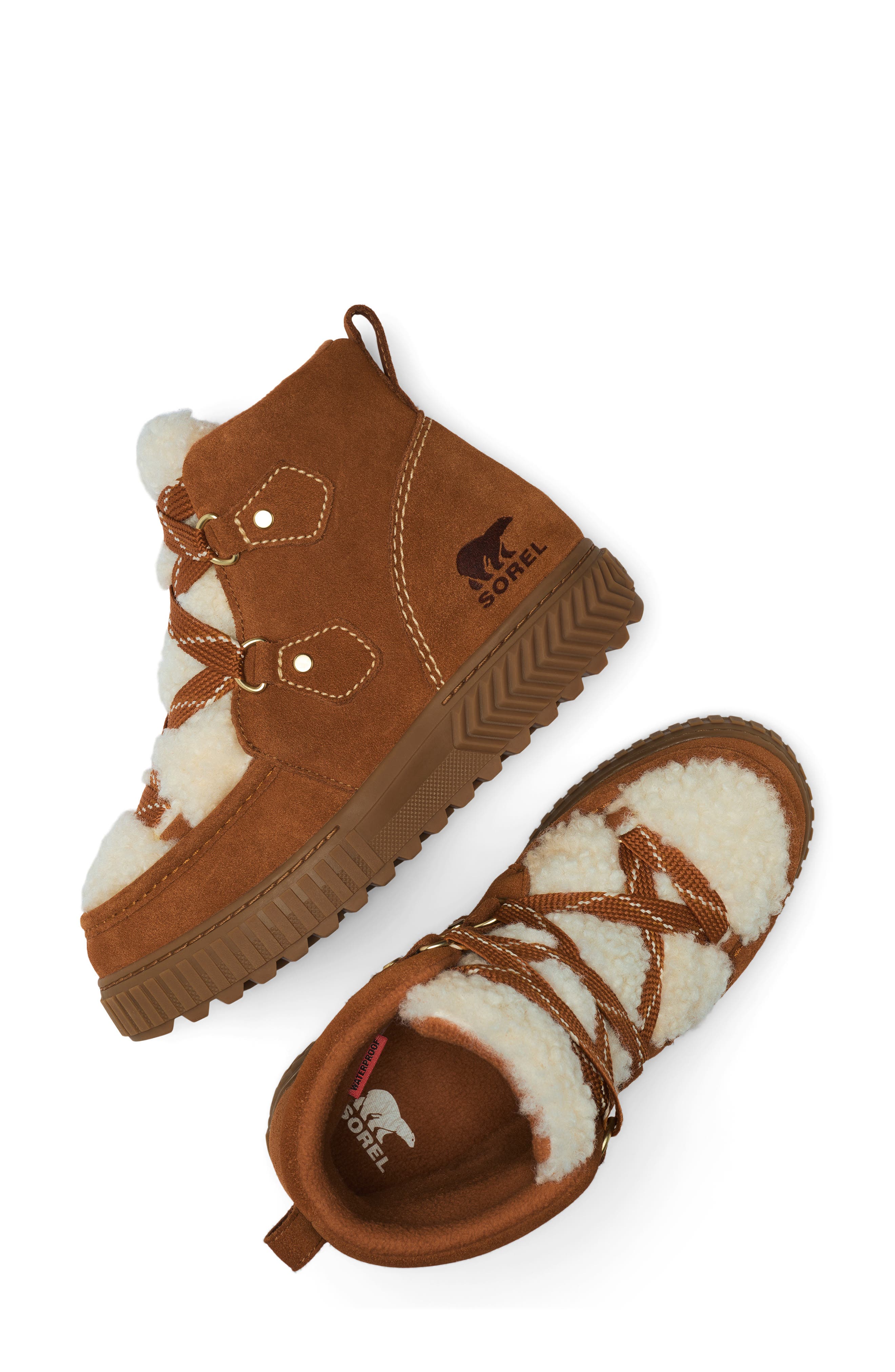 One Ave™ Alpine Faux Fur Trim Waterproof Boot, Alternate, color, ICED TEA/ GUM 10