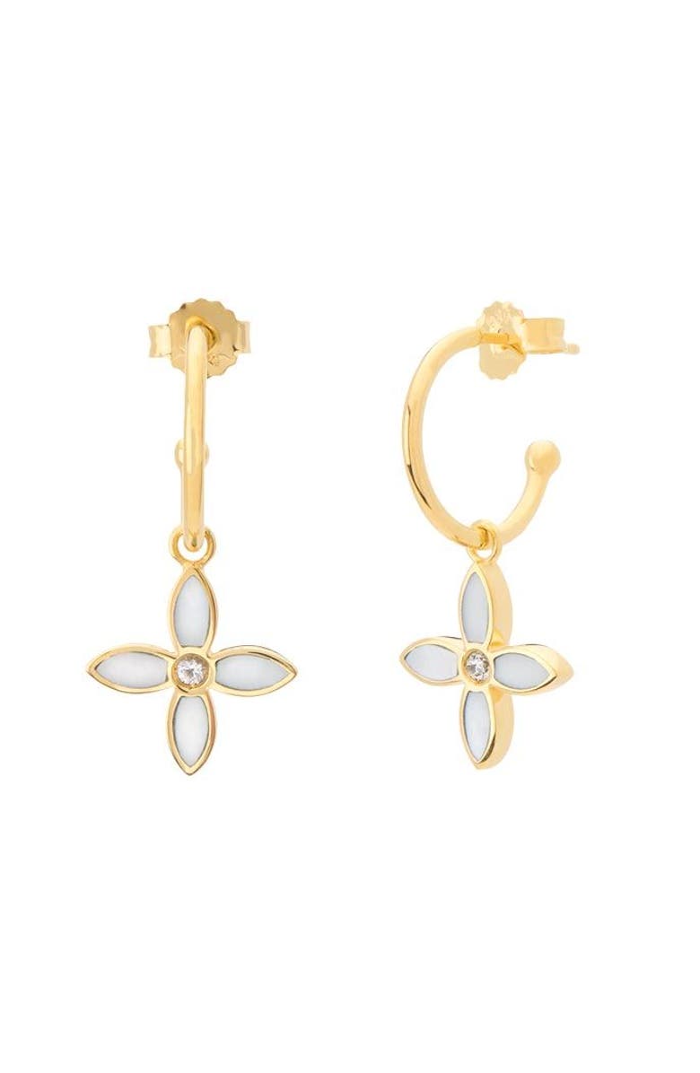 Murkani Desert Flower Small Hoop Earring, Main, color, Yellow Gold