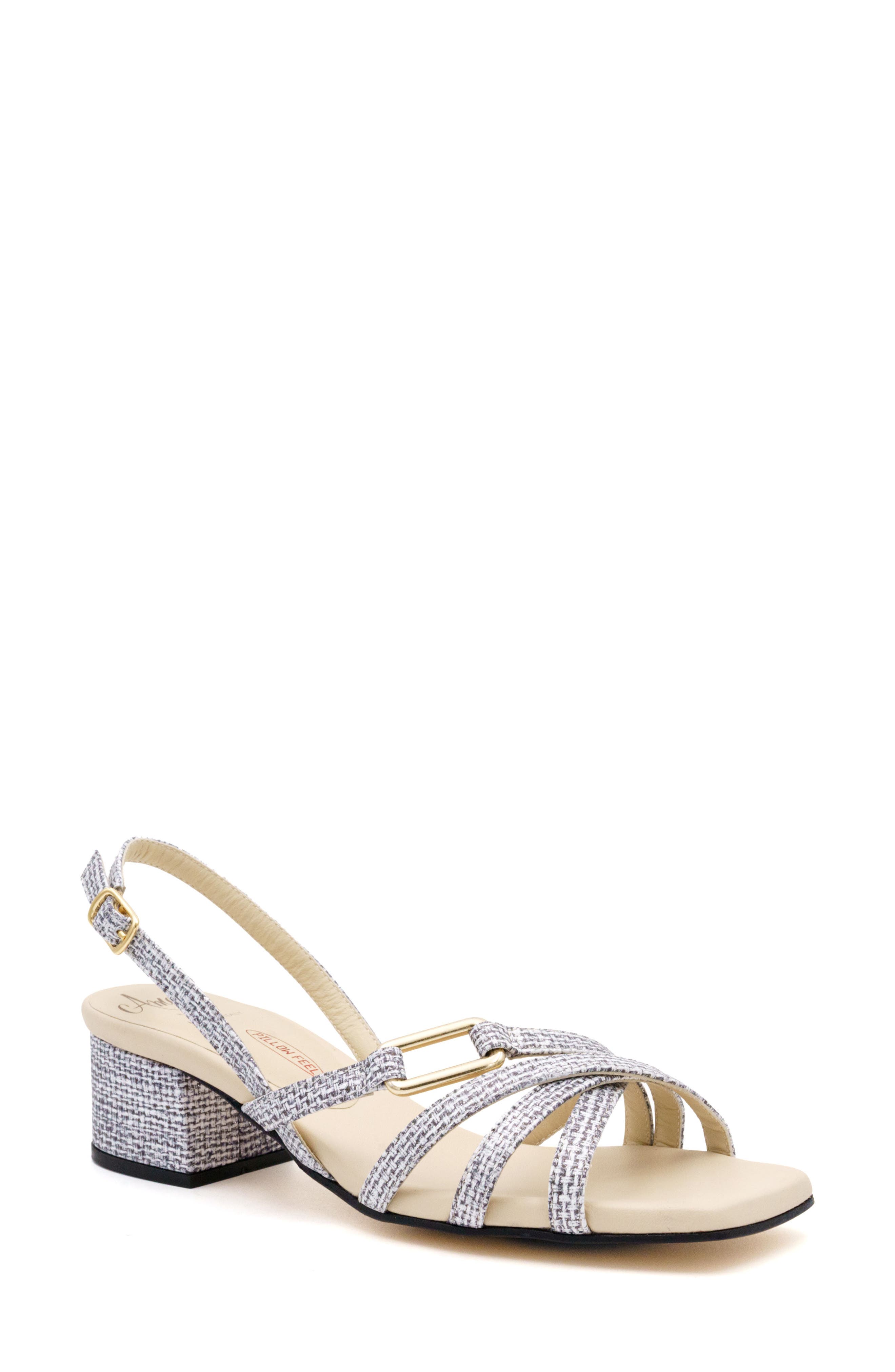 Amalfi by Rangoni Marte Slingback Sandal - Multiple Widths Available, Main, color, Black Glitter Balla