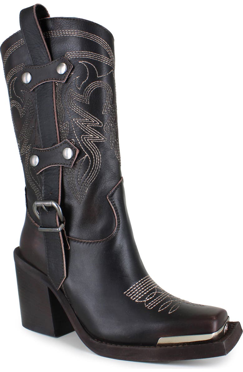 ZIGI Amaranta Cowboy Boot, Main, color, Brown Leather