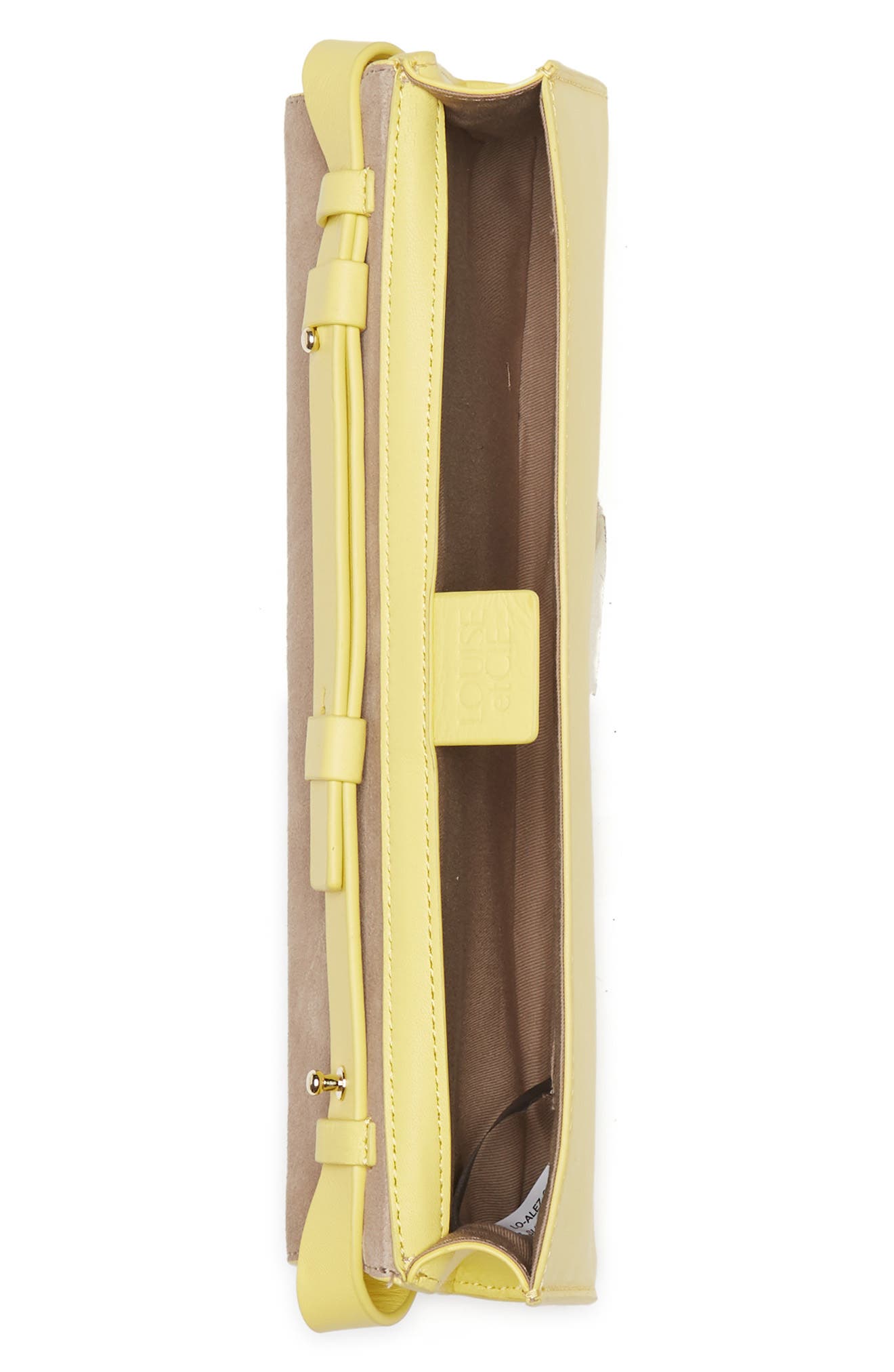Alez Quilted Padded Leather Clutch, Alternate, color, SUNBEAM