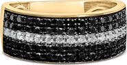 Haus of Brilliance Men's 10K Yellow Gold 1.00 ctw White and Black Diamond Cluster Ring