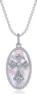 Lafonn Mother of Pearl Cross Pendant Necklace