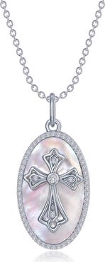 Lafonn Mother of Pearl Cross Pendant Necklace
