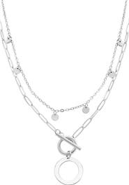 Adornia Toggle Initial Pendant Layered Necklace