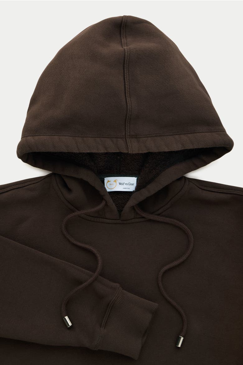 Cotton Fitted Hoodie, Alternate, color, Seal Brown