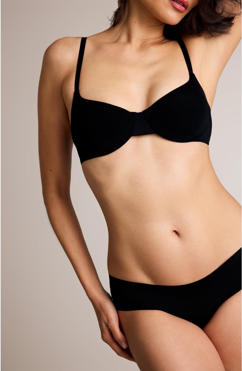 Pepper Cameo Balconette Lift Up Bra, Alternate, color, Black