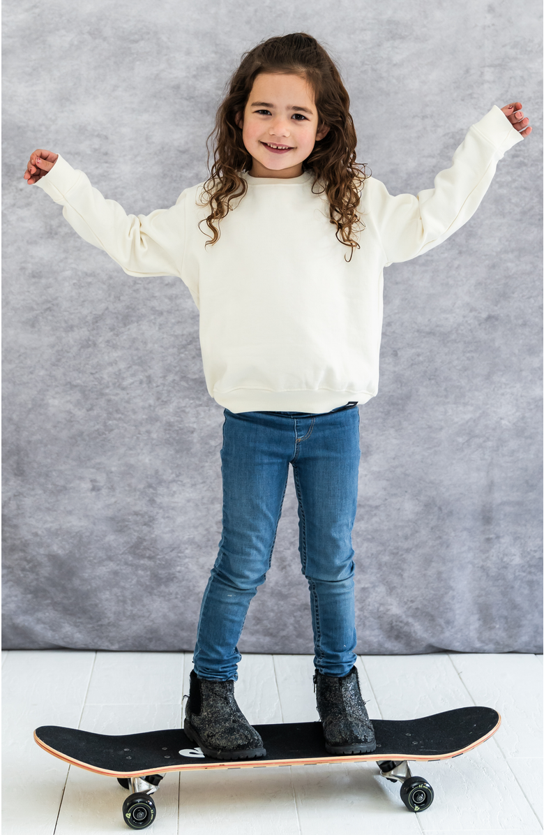 Laree + Co Basic Kids Sweatshirt, Alternate, color, Cream