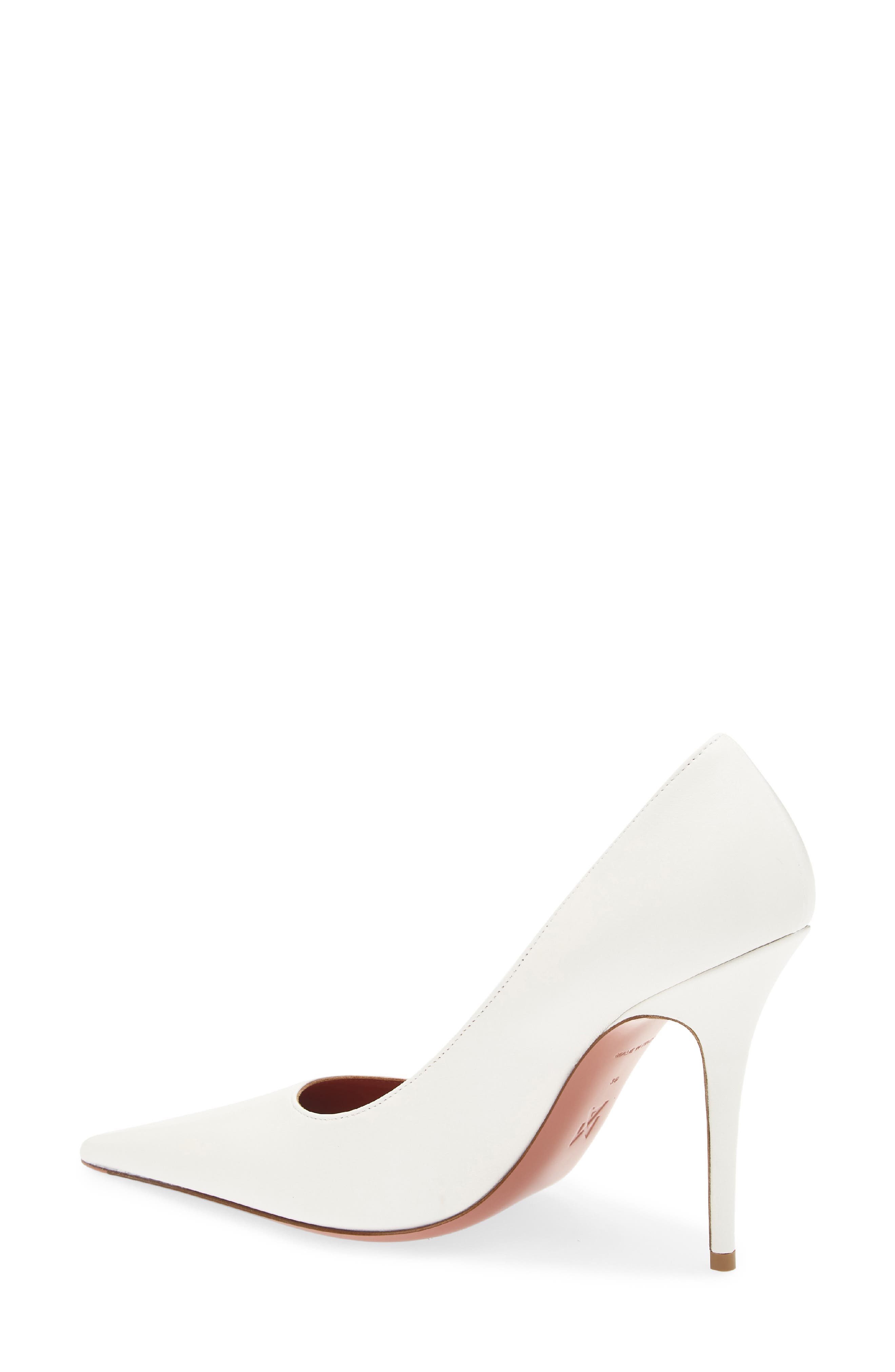 Amina Muaddi Barbara Pointy Toe Pump, Alternate, color, White Nappa