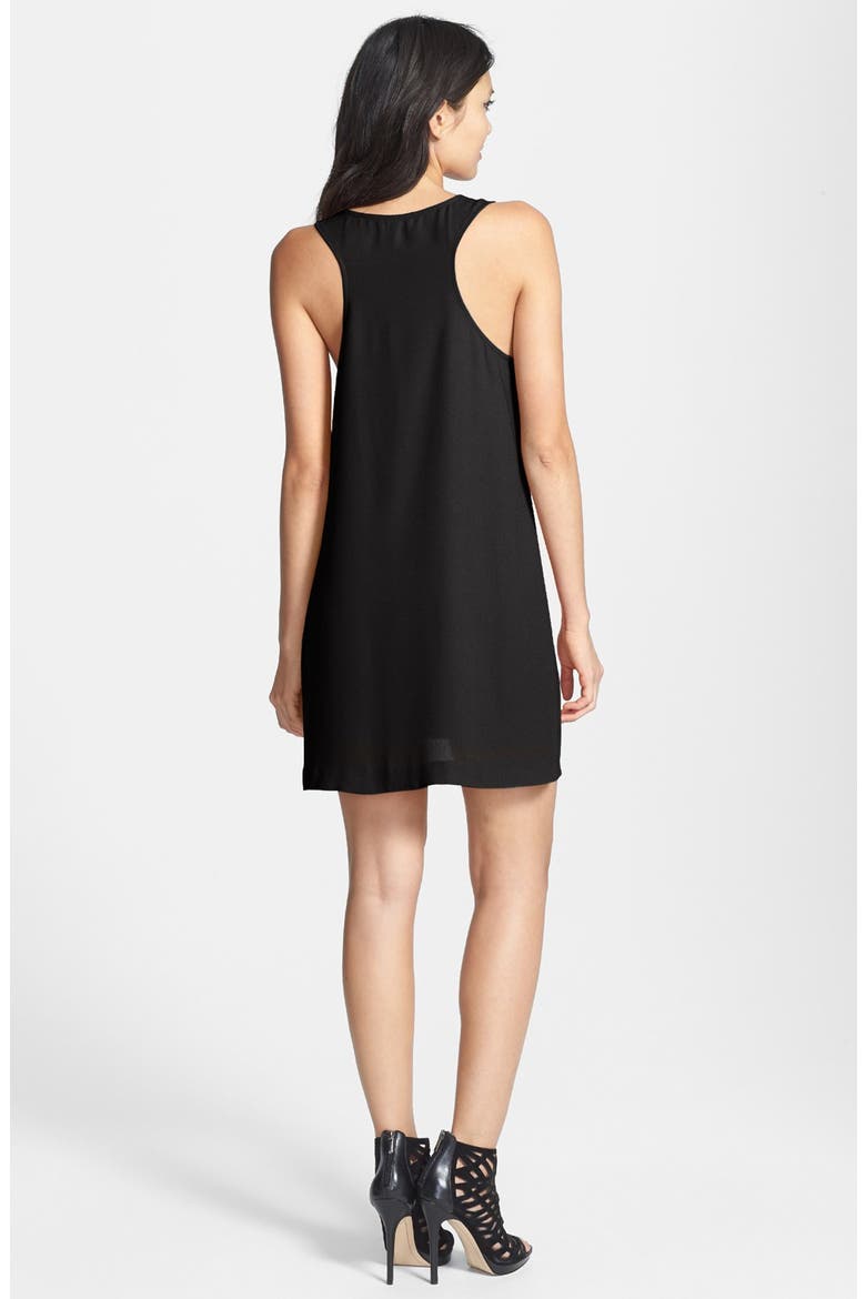 Crepe Minidress, Alternate, color, BLACK