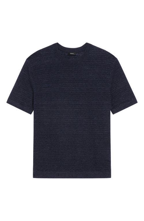 Theory Kolben Linen Tee In Blue