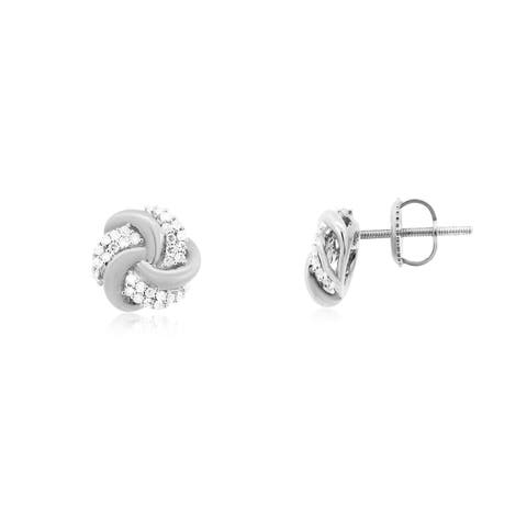 Diamond Knot Screw Back Stud Earrings