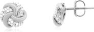 The Lovery Fine Jewelry Diamond Knot Screw Back Stud Earrings