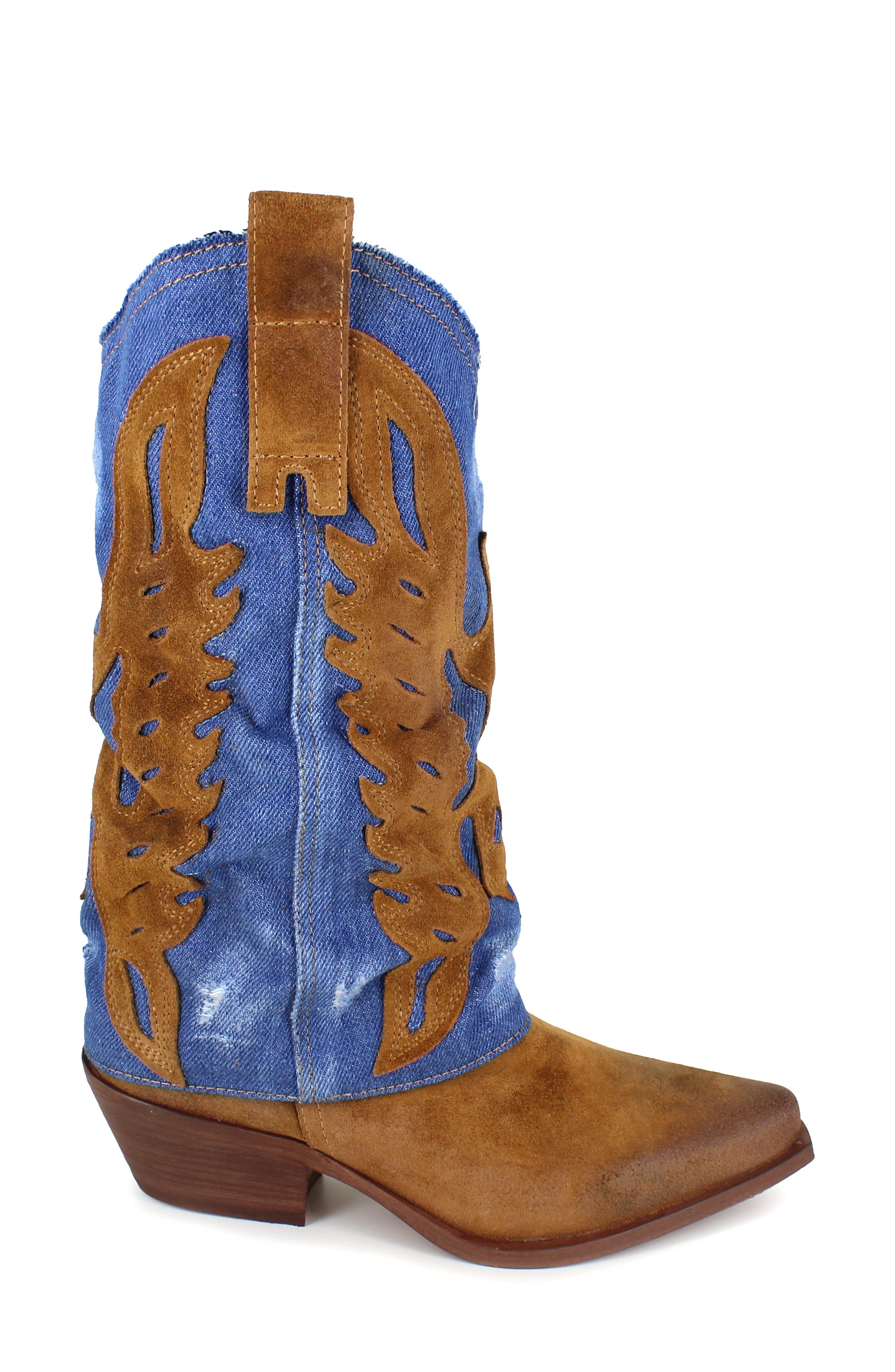 ZIGI Elif Western Boot, Alternate, color, Tan Blue D