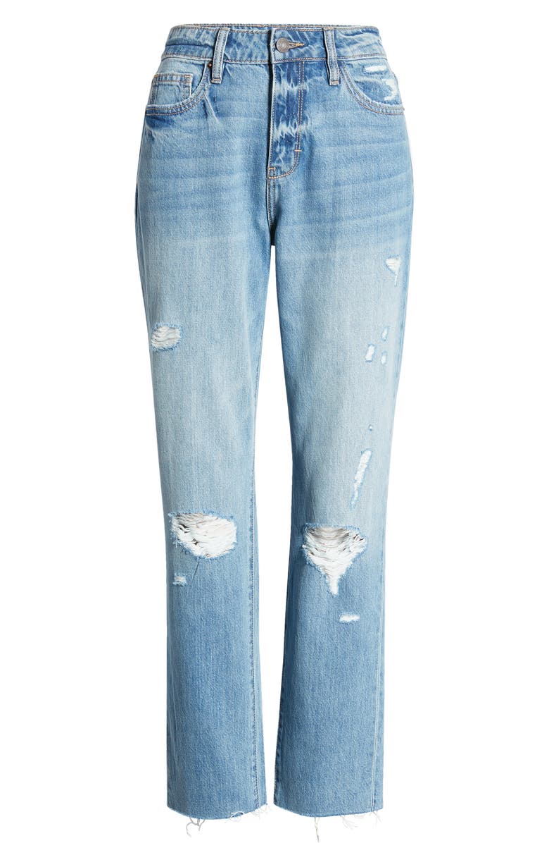 HIDDEN JEANS Distressed High Waist Ankle Straight Leg Jeans, Alternate, color,