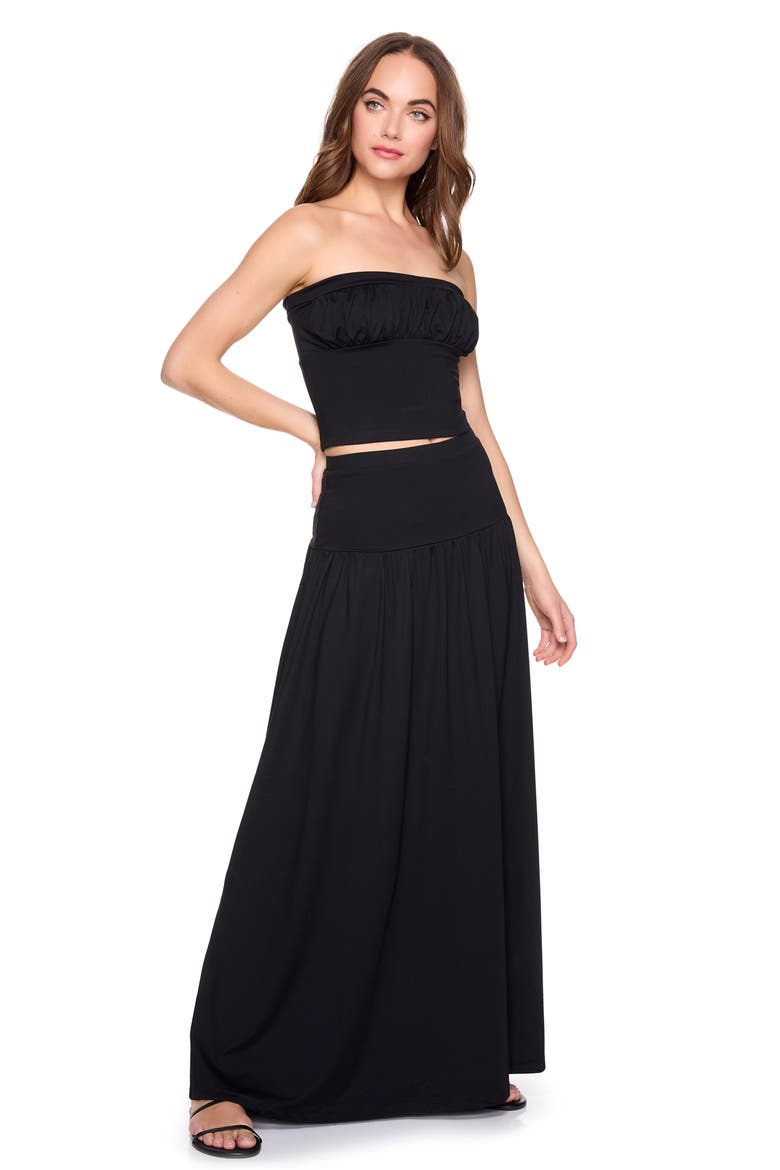 Low Rise Maxi Skirt, Alternate, color, BLACK