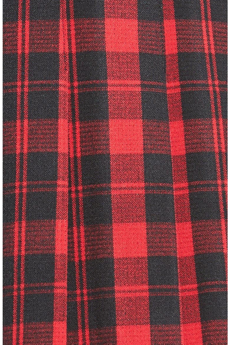 Plaid Mini Kilt, Alternate, color, RED BLAZE/ BLACK