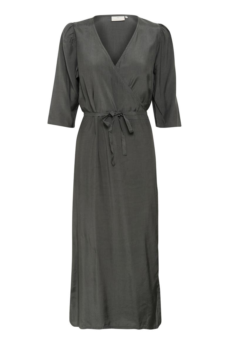 KAmira Half Sleeves V-neck Wrap Dress, Alternate, color, Black Oyster