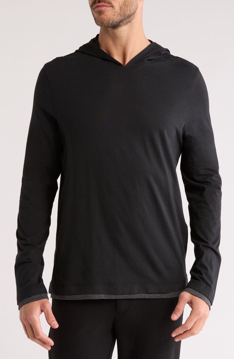 Perry Ellis Double Layer Cotton Hoodie, Main, color,