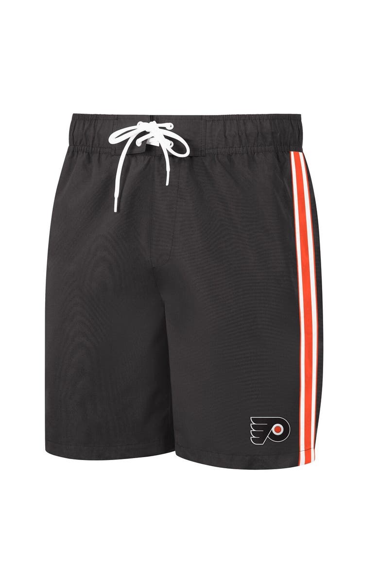 G-III SPORTS BY CARL BANKS Men's G-III Sports by Carl Banks Black/Orange Philadelphia Flyers Sand Beach Swim Shorts, Alternate, color, 