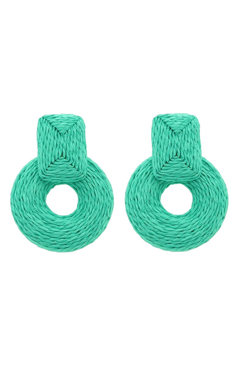 Panacea Raffia Circle Drop Earrings, Main, color,