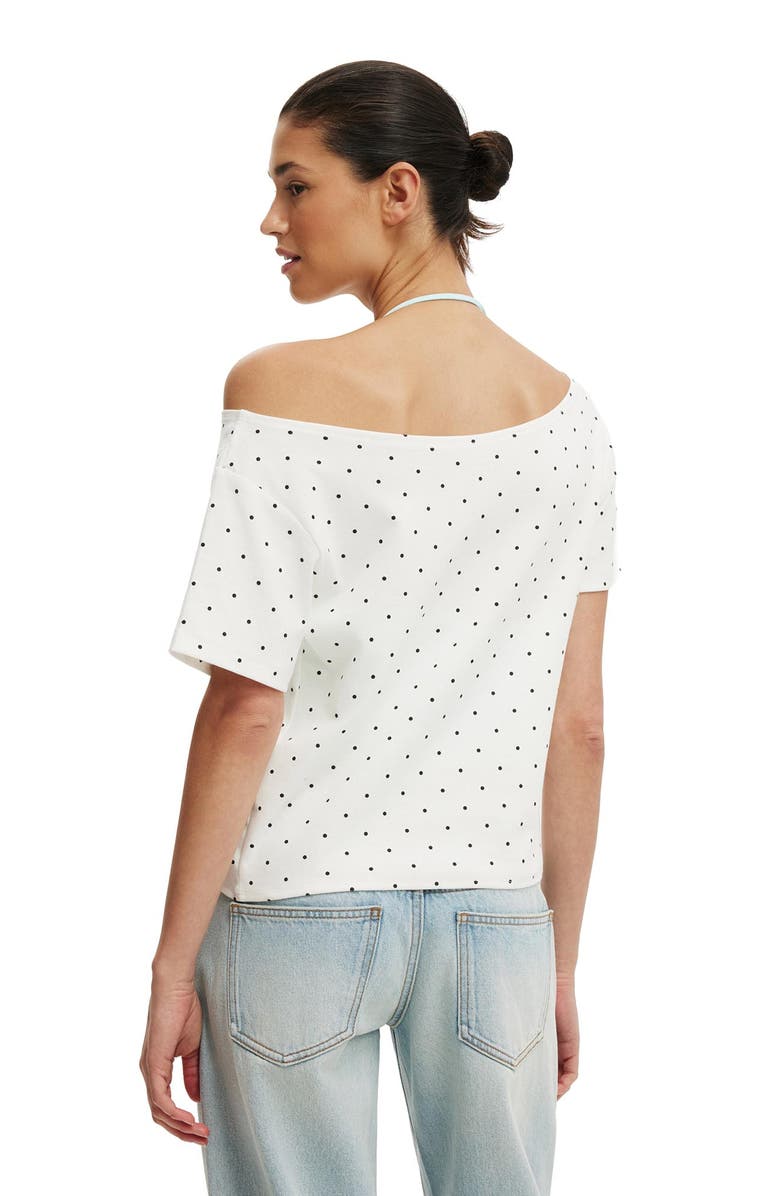 Cotton On Women's The Sporty Off Shoulder Graphic Tee, Alternate, color, 74 Vintage White