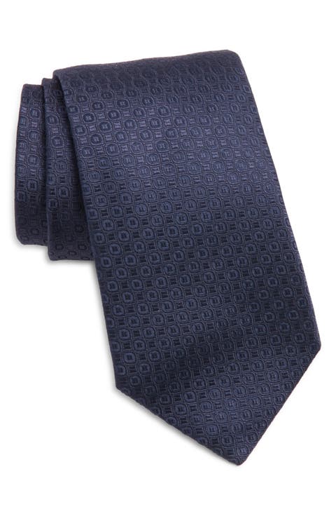Roland Geometric Jacquard Silk Tie