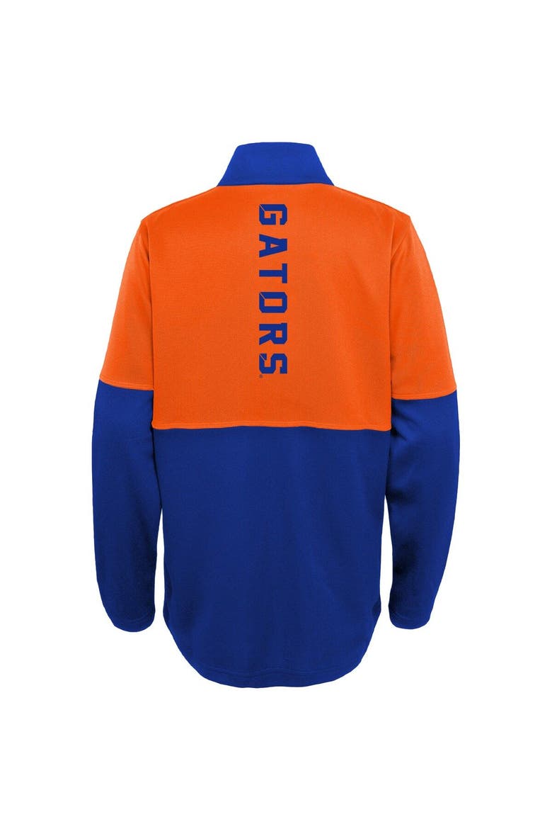 Youth Royal/Orange Florida Gators Quick Snap Spine Print Quarter-Zip Jacket, Alternate, color, Royal