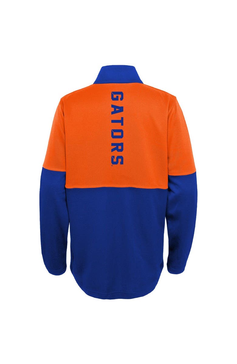Outerstuff Youth Royal/Orange Florida Gators Quick Snap Spine Print Quarter-Zip Jacket, Alternate, color,