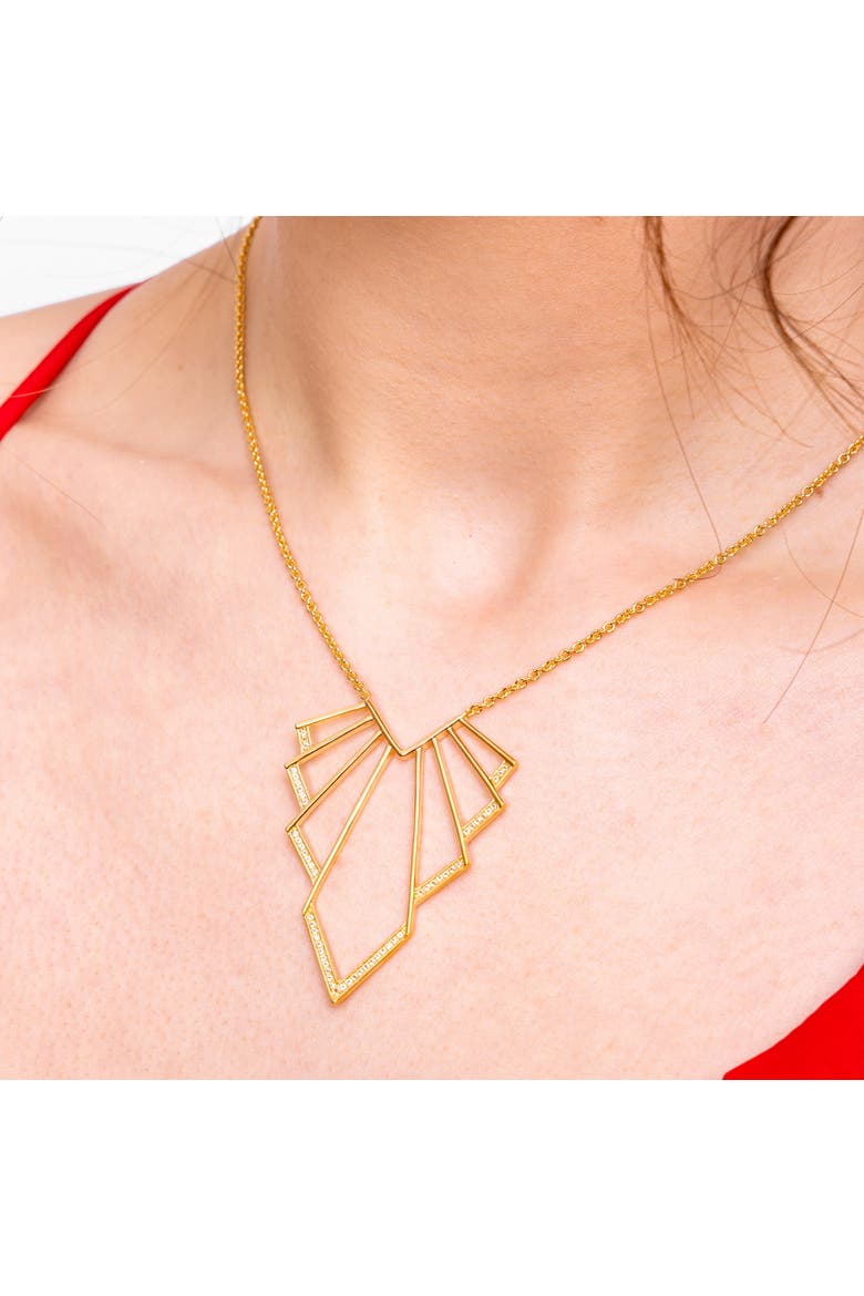 Chrysler Art Deco Pendant, Alternate, color, Gold
