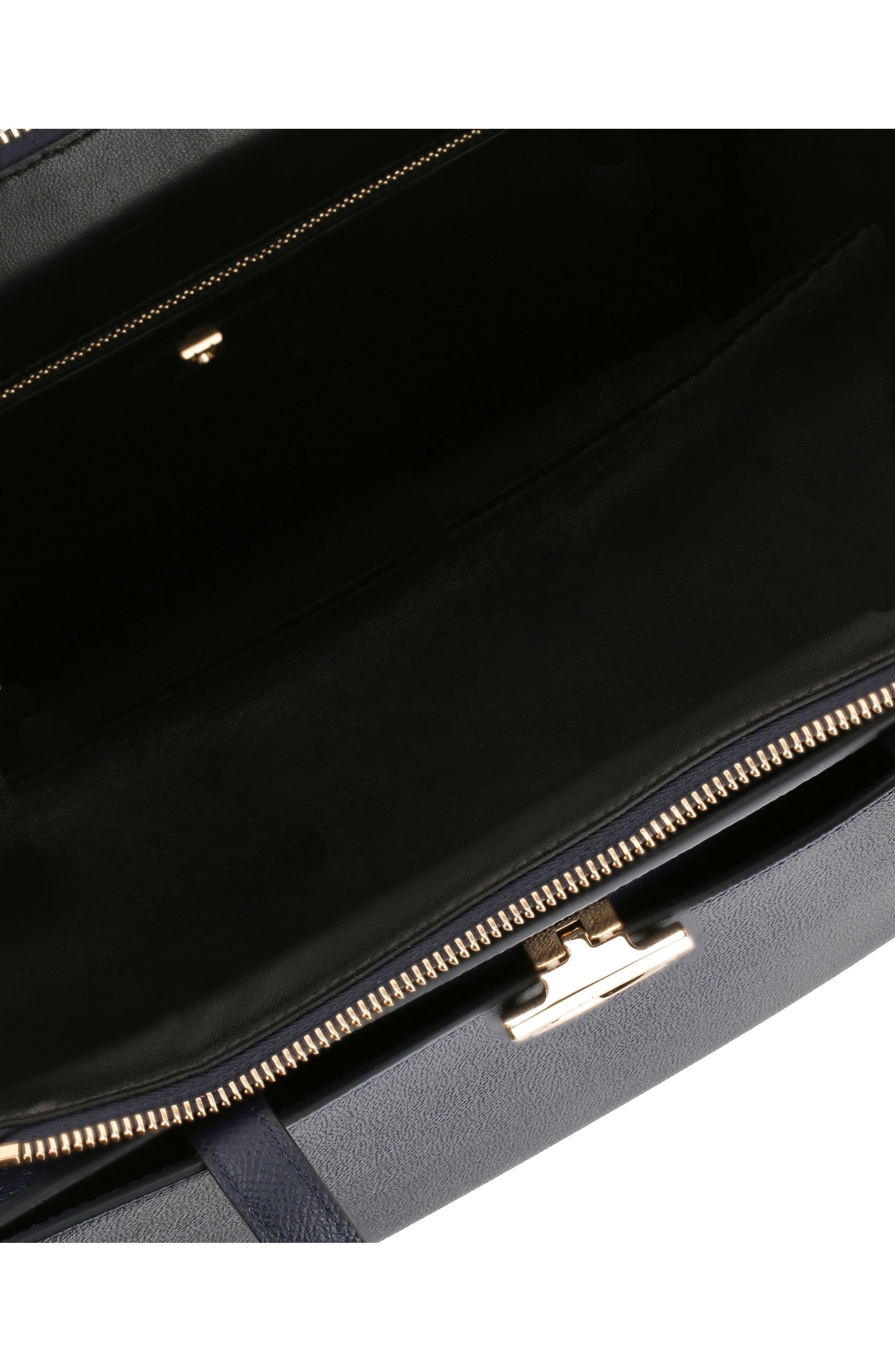 FERRAGAMO Gemini Pebbled Leather Tote, Alternate, color, 