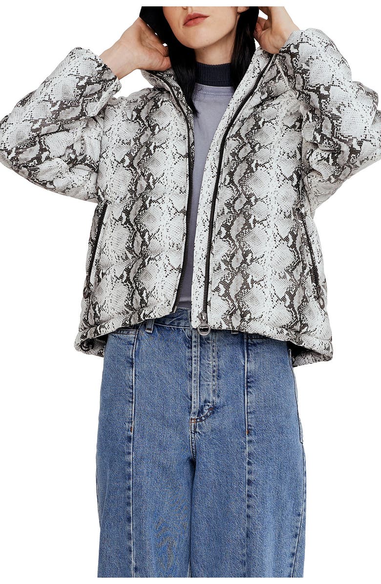 Noize Jozy Snake Print Midweight Jacket, Main, color, White Python