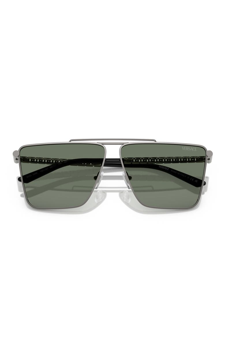 64mm Oversize Pillow Sunglasses, Alternate, color, GUNMETAL