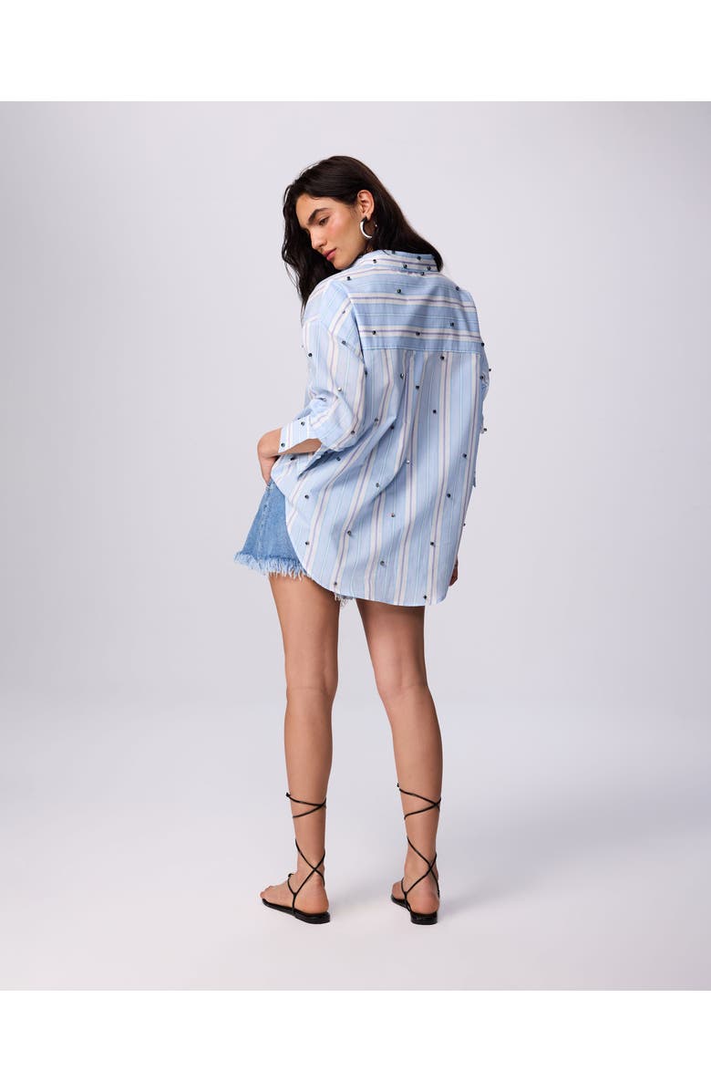 THEO The Label Echo Pearly Shirt, Alternate, color, Astral/ Multi