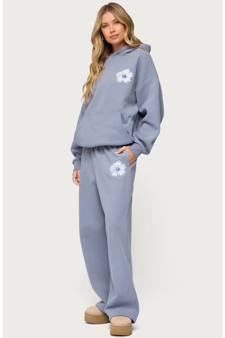Tropical Bloom Hoodie, Alternate, color, BLUE