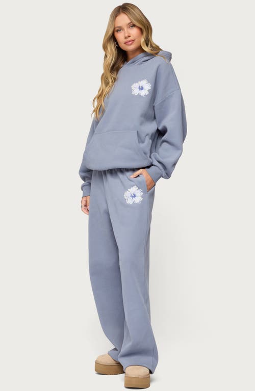 Edikted Tropical Bloom Hoodie In Blue