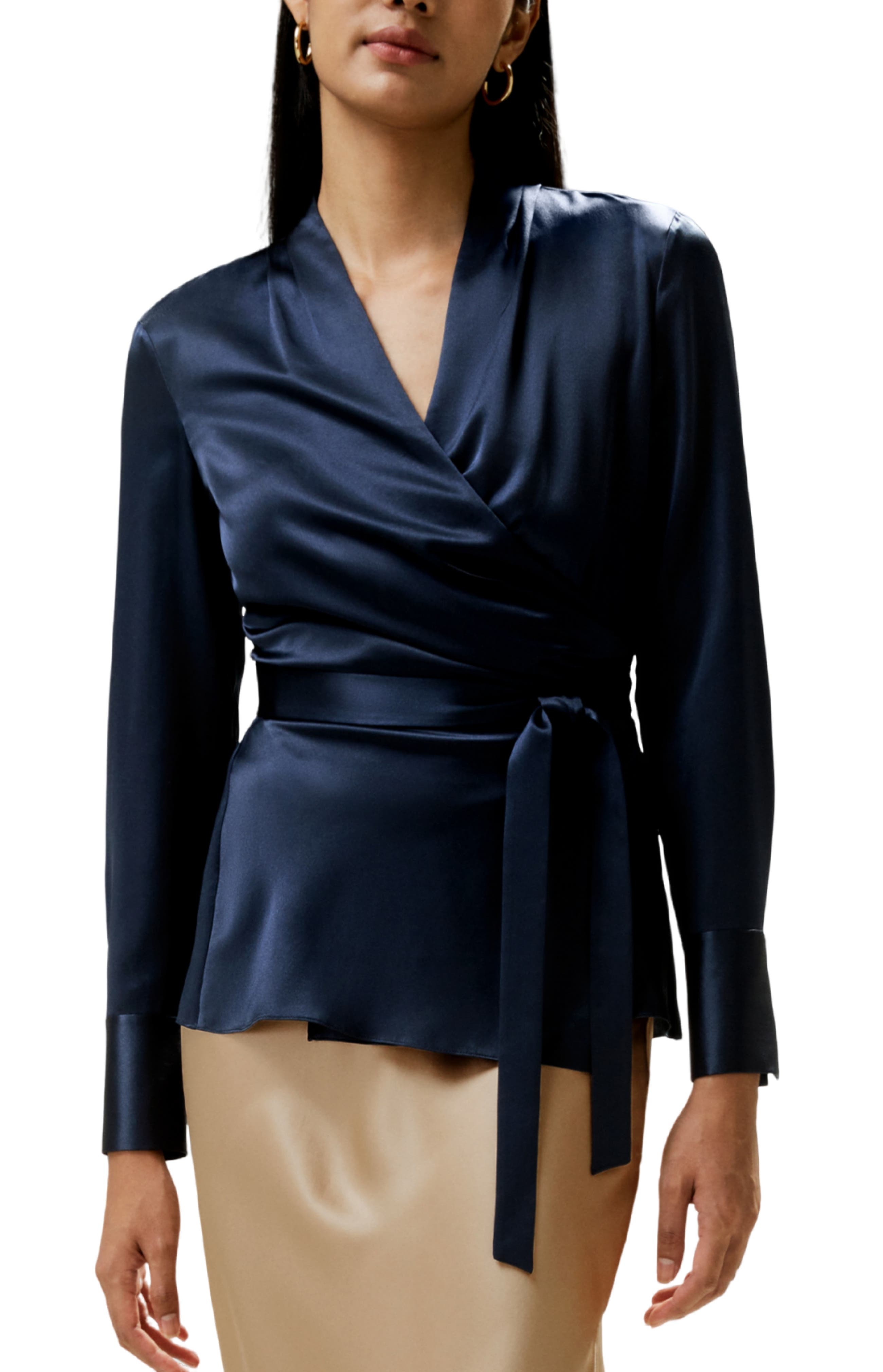 Silk Wrap Blouse - image 3