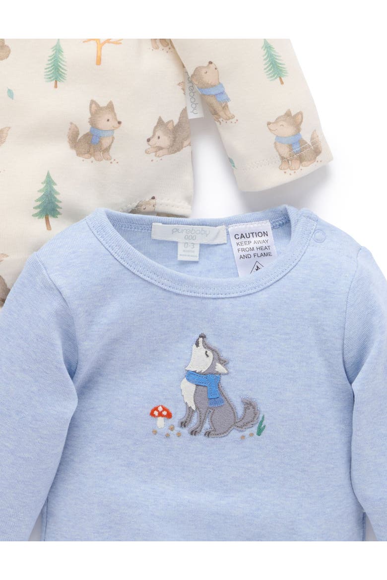 2 Pack Baby Boy Bodysuit, Alternate, color, Wolf Cub Print